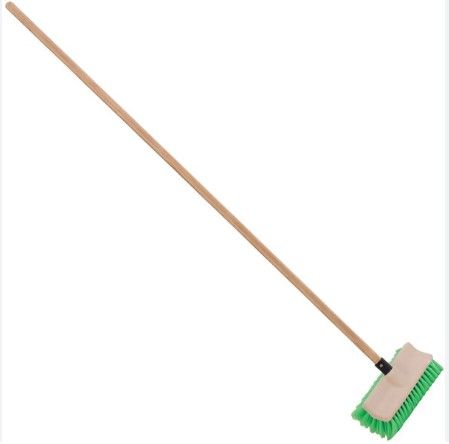 Car Wash Brush Green Complete Wooden Handle