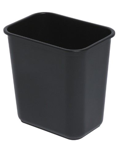 Square Plastic Bin Black 12L