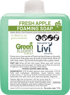 Livi Health Everyday Te Mata Apple Dew Foaming Soap 500ml (1716)
