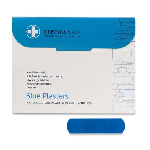 Blue Plasters Medical Grade 76x25mm Pk/100