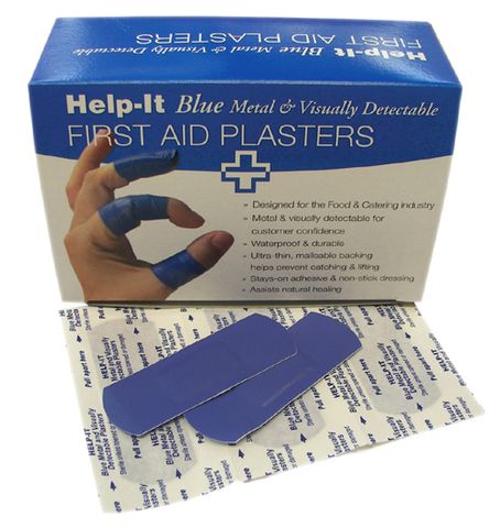 Plasters Blue Metal lDetectabel Foodgrade Standard Box/100