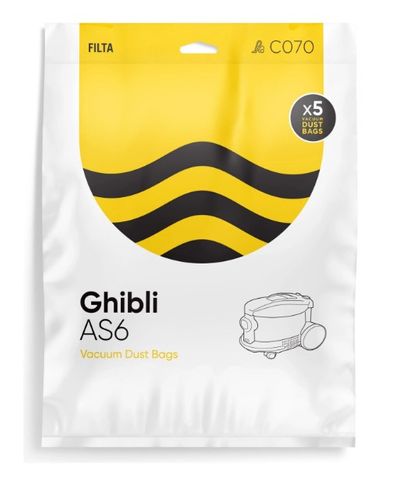 Ghibli AS6 White Vac Bags Pk/5