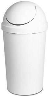 Swing Top Tidy Round Bin 11.4L White
