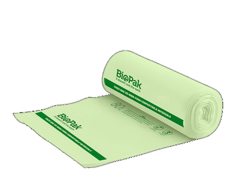 Bioplastic Bag Compostable Green 80L Roll/20