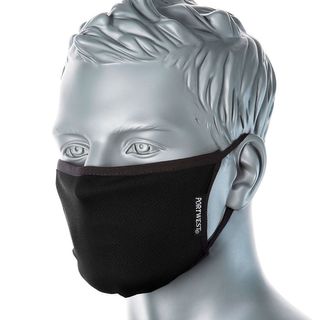 Cv33 -Face Mask Fabric 3-ply Anti-microbial Reusable Black *EACH*