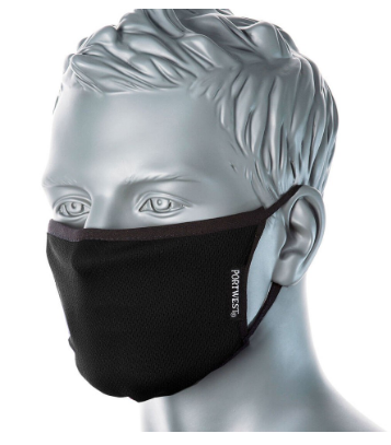Cv33 -Face Mask Fabric 3-ply Anti-microbial Reusable Black *EACH*