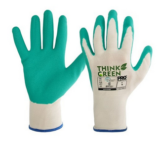 Think Green Latex Grip Recycled Glove Green - Size 9 - Pair