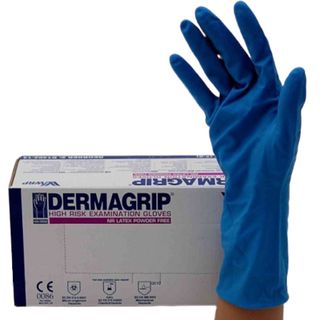 Gloves Dermagrip High Risk Blue X-Large Pk/50
