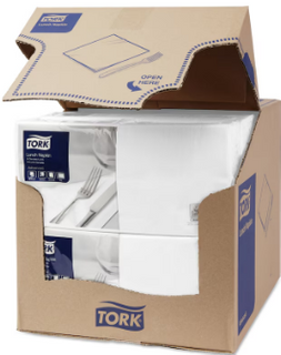 Tork 2ply Edge-Emboss Quarterfold Lunch Napkins White Ctn/10 (477149