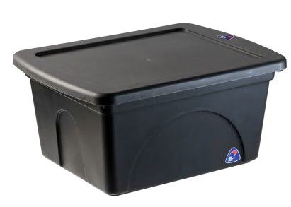 Black 30L Storage Bins with Lids