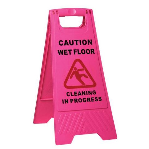 Cleaning in Progress & Wet Floor Sign