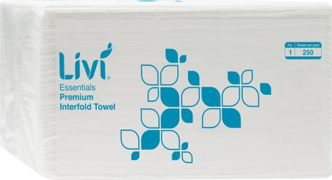Livi Essentials 1ply Interfold Paper Towels Ctn/16 (1421)
