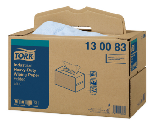 Tork Indust Heavy Duty Wiping Paper 3ply Blue Handy Box Box/200 (130083)