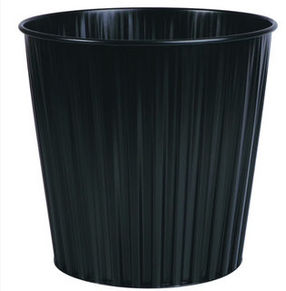 Fluteline Steel Waste Paper Black Bin 15L