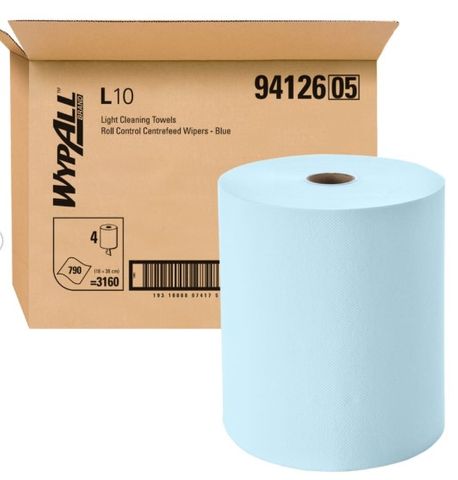 KC Wypall L10 1ply Centrefeed Wipers Blue Ctn/4 (94126)