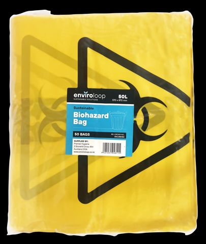 Bio-Hazard Bag Yellow 320x 250x 870 34mu PK50
