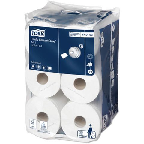 Tork T9 Advanced 2ply SmartOne Mini Toilet Rolls Ctn/12 (193)
