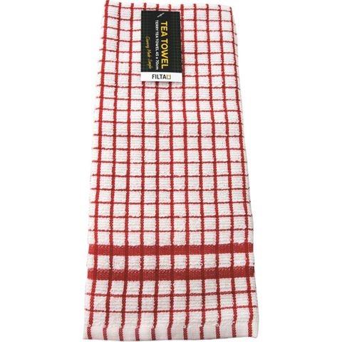Tea Towel Terry Red