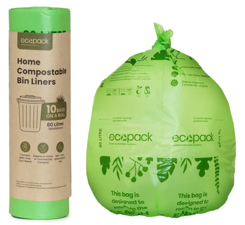 Ecopack Rubbish Bag 80L Compostable Ctn/120