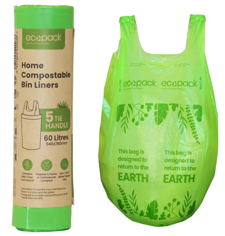Ecopack Rubbish Bag 60L Compostable Ctn/150