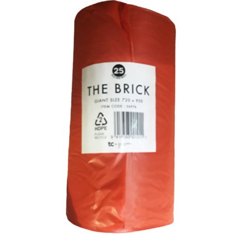 Rubbish Bag 80L Orange Brick Roll/25