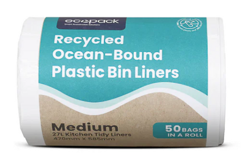 Bin Liner 27L Ocean-Bound Recycled Plastic 15mu Roll/50