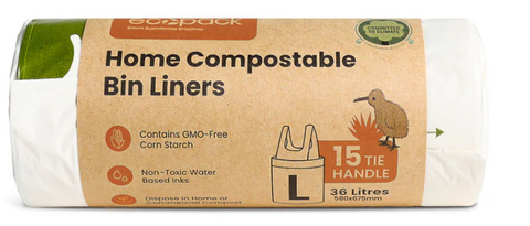 Ecopack Bin Liner 36L Compostable Roll/15