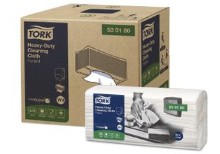 Tork W4 HD Cleaning Cloth Folded White Ctn/280 Sheets (530180)