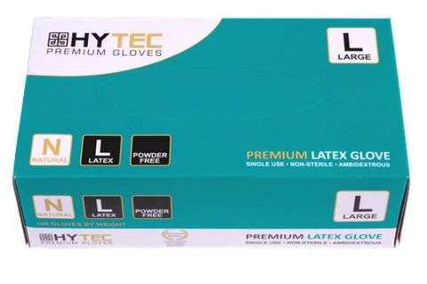 PH Hytec Gloves Latex P/Free Large Pkt/100