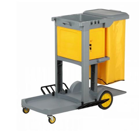 Grey Janitors Cart with Lock Box - NEW