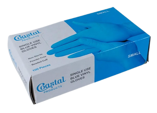 Coastal Gloves Vinyl Blue Large Pk/100