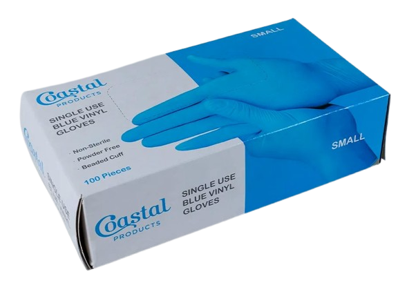 Coastal Gloves Vinyl Blue Pk/100