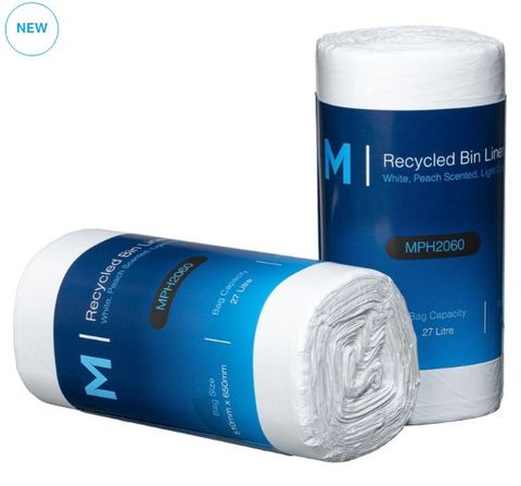 Bin Liner 27L White Scented 15mu Roll/50
