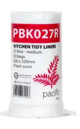 Bin Liner 27L White Scented 15mu Roll/50