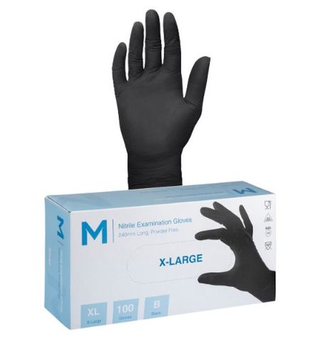 Gloves Nitrile Black P/Free