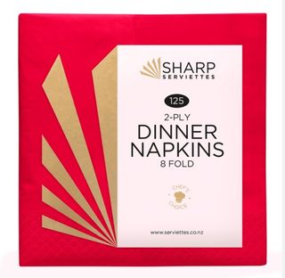 Sharp Serviettes 2ply Red Lunch 1/8 Fold 15x200/Carton