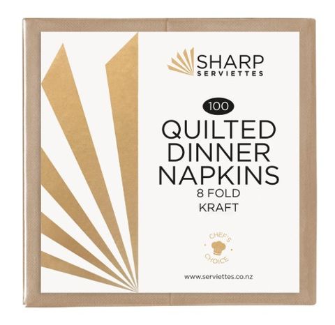 Sharp Kraft 2ply Quilted Dinner Napkin 1/8 Napkin Ctn/1000