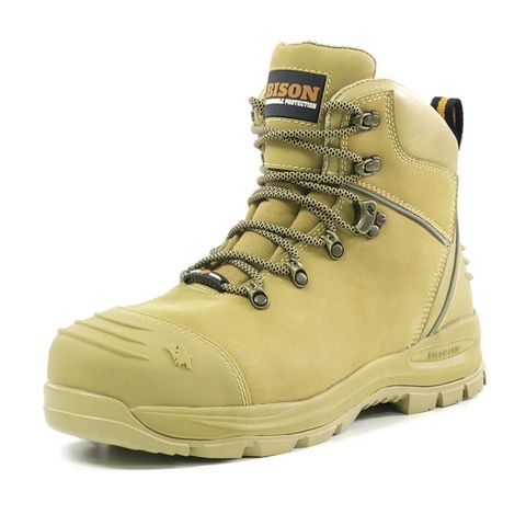 Bison XT Zip Side Lace Up Boot Wheat - Size 12