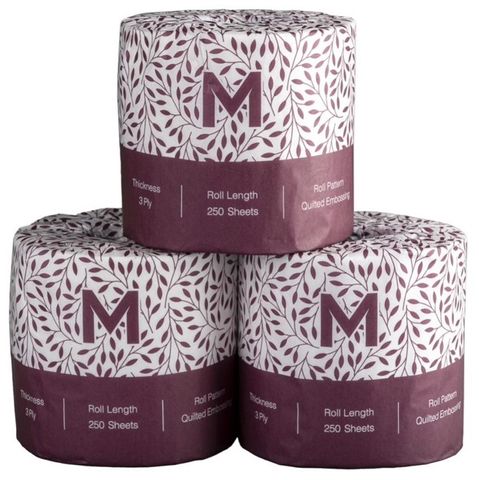 M - Luxury Wrapped Toilet Paper 3ply 250 Sheet Bale/48