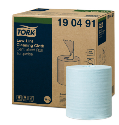 Tork W10 Low-Lint Cleaning Cloth 60m Ctn/4 Rolls (190491)