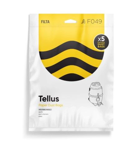 Nilfisk/Tellus Open Type Dust Bag GS80/7 Pk/5 (F049)