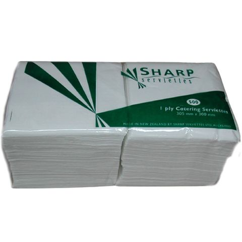 Supersaver Sharp Serviettes 1ply 1/4 Fold Ctn/3000  (SH31/1S)