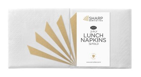 Sharp Serviettes 2ply Luncheon White (SH31/2.4)