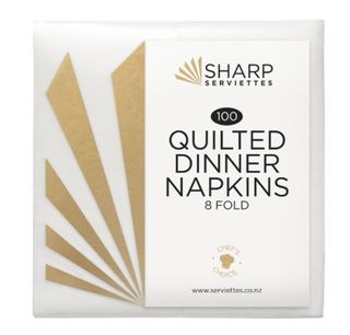 Sharp Serviettes 2 Ply Dinner Quilted White1/8 Fold Ctn/1000 (SH40/Q/8F)