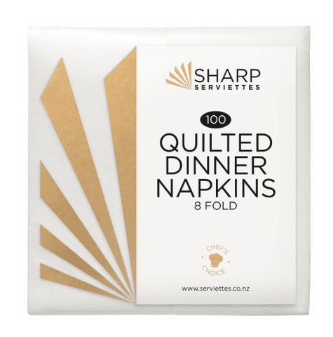 Sharp Serviettes 2 Ply Dinner White 1/8 Fold (SH40/2.8)