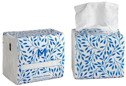 M - Interleave Toilet Tissue - White 2ply 250 Sheets (9000)
