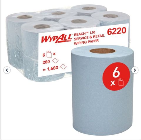 KC Wypall L10 Reach C/Feed Wiper Blue Ctn/6 (6220)