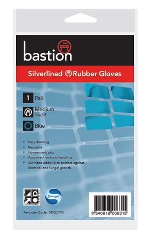 Glove Bastion Sliverlined Blue XXL - Sold per pair