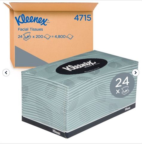 KC Kleenex 2ply Facial Tissues 200's Ctn/24 (4715)
