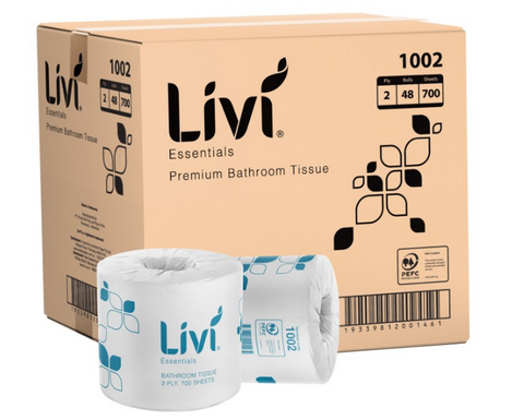 Livi Essentials 2ply Wrapped 700 Sheets Toilet Tissues Bale/48 (1002)